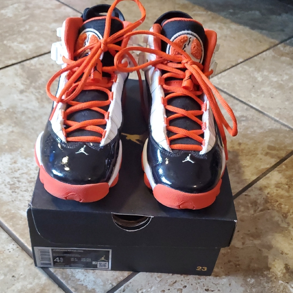Jordan Black and Red Athletic Sneakers